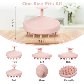 Meartchy Silicone Scalp Massager, Scalp Scrubber for Hair Growth with Soft Bristles, Scalp Exfoliator Brush Dandruff Removal Shampoo Brush for Wet Dry Scalp Care (Light Pink)