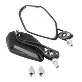 1 Pair 8mm 10mm Universal Motorcycle Rear View Mirrors Scooter Aluminum Flame Pattern Side View Mirrors(Carbon Fiber Black)