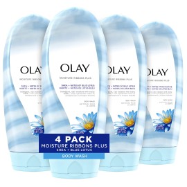 Olay Blue Lotus Body Wash Pack of 4 Moisturizing for Soft Smooth Skin 18 Fl Oz