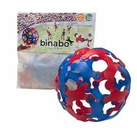 BINABO Click & Kick - Construction Toy Football Set | Build Your Own Ball | Creative Game for Fans | Flexible, Robust & Eco Friendly | Ideal for Freestyle Tricks (Red-Blue)