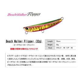 DUO GPA0380 Metal Jig Beach Walker Flipper 1.1 oz (32 g) Takagi Rainbow Gold Total Length: 2.8 inches (70 mm)