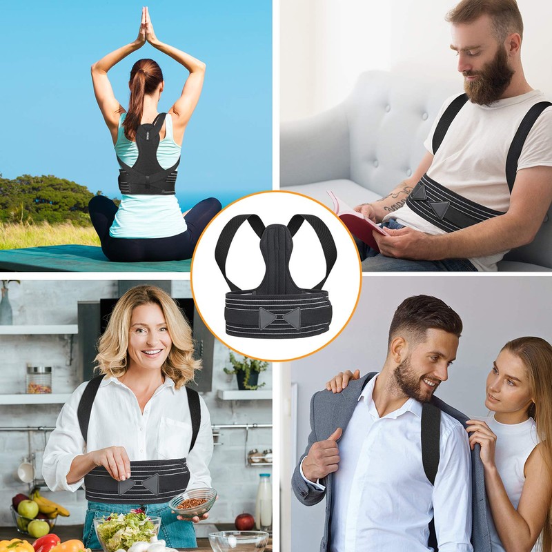 Aollop Posture Corrector Men Back Brace Back Support with Breathable