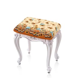 Yuresuaet Sunflower Pumpkins Print Wear Resistant Counter Stool Covers for Bar Water Resistant Vanity Stool Bench Coveacrs with Elastic Bands for Bedrooms Anti-Dust 2 Pack
