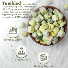 Serpentine Tumbled Stones and Crystals Bulk Rocks 1,000+ Carats Natural Polished Irregular Gemstones and Crystals for Wicca, Vase Filler, Jewelry Making, Decoration, Polishing, Rock Collection