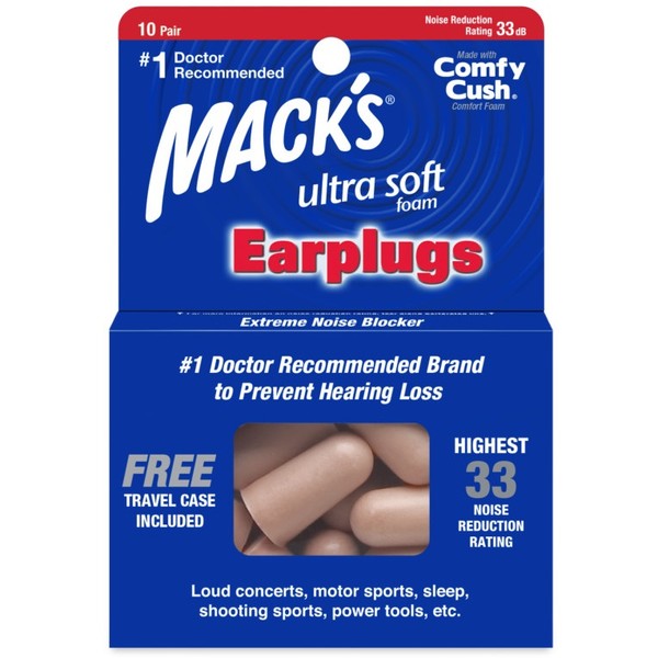 MACK'S Ultra Soft Foam Ear Plugs - 10 Pairs