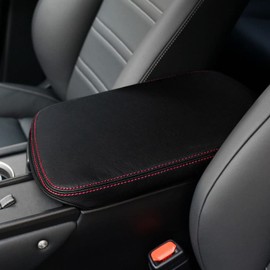 DEYTOP Center Console Cover for Lexus NX NX200t//NX300NX300h 2015-2021 Accessories Car Armrest Cover for Lexus NX NX300h/NX300/NX200t 2021 2020 2019 2018 2017 2016 2015 (Black with Red Stitches)