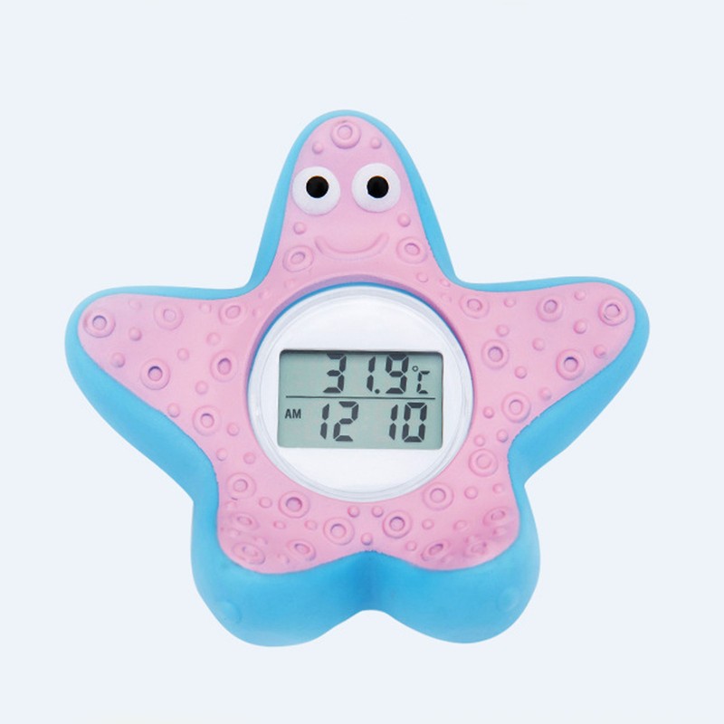 Baby Water Thermometer Starfish Clock Timing 3 Color Light Floating