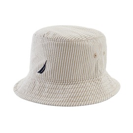 Nautica Men's Seersucker Bucket Hat, Twill Chino, Large