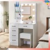 Yamissi Vanity Table Set Makeup Dressing Table 6 Drawers 10