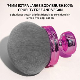 FUNAN Extra Large Body Makeup Brush For Self Tanner, Bronzer Blend &Self Tan Back Applicator, 75mm Wide-headed Kabuki Brush, Mushroom type Face Neck Body Leg Tanning Makeup purple