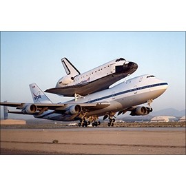 History Galore 24"x36" Gallery Poster, NASA modified Boeing 747 with the Space Shuttle Endeavour
