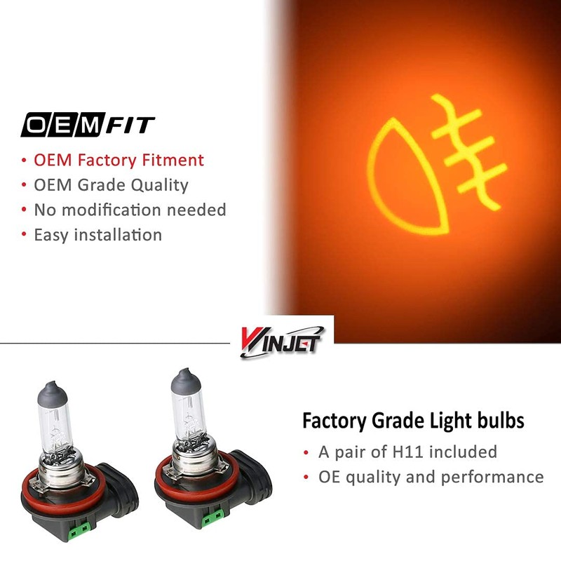 Winjet Compatible with [2014 2015 2016 Toyota Corolla] Driving Fog