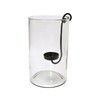 Creative Co-Op Glass Hurricane with Metal Candle Holder, Black, 12.5"