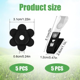 lasuroa 10pcs Garden Flag Clips & Stoppers, Anti-Wind Plastic Stand Pole Clips with Rubber Stopper for Small Yard Flags Lawn Sign Pole Holder Accessories for Indoor/Outdoor Use