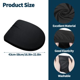 OXDFK Black Toilet Lid Cover, Toilet Lid Cover with Elastic Bottom, Replacement Universal Toilet Lid Cover, for Bathroom Decor Accessories, Washable, Prevents Dust