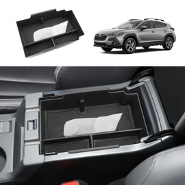 Coleya 2024 Crosstrek Accessories Center Console Organizer for Subaru Crosstrek (Base/Premium/Sport/Limited/Wilderness), 2024 Crosstrek&Impreza Console Tray Insert Organizer with Tissue Box Holder