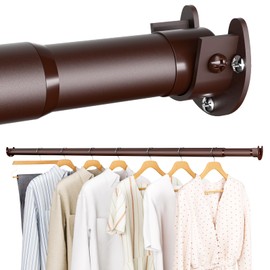 SUTINE Closet Rod - Closet Rods for Hanging Clothes, 17 to 68 inch Adjustable Closet Hanging Rod, Heavy Duty Clothes Rod Clothing Bar, Closet Poles for Hanging Clothes for Wardrobes, Shower Curtain