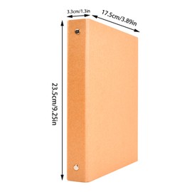 Pack of 2 A5 Ring Binder, Kraft Paper Cover, Ring Binder, A5 Refillable, 3 Rings, Loose Leaf Notebook Cover, Metal Three-Hole Binder for Diary, Scrapbook, School, Office, Travel (B)