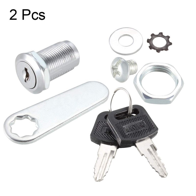sourcing map Cam Lock 1-1/8" Cylinder Length Cabinet Locks with