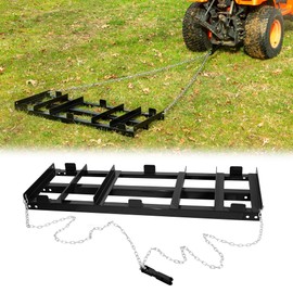 Iron Forge Tools Drag Harrow - Driveway Pull Behind Grader - Lawn Tractor Attachments for Tractor, ATV, UTV, Mower, ATV - 4 Feet Heavy Gauge Welded Steel - Powder Coated - Black