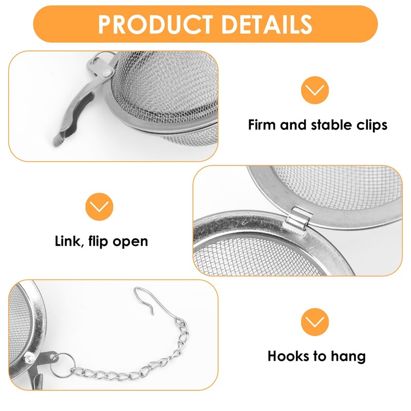 2 Pcs Stainless Steel Mesh Tea Balls, 4.5cm & 5.5cm