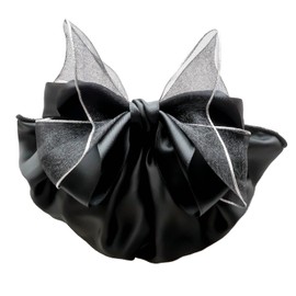 Napist NPBS001P Chignon Net Barrette Hair Clip Accessories, Formal Ribbon, Cloth Included, Chignon Net, Chiffon Fabric, Simple, Metal