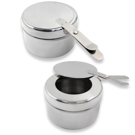 Moicstiy 2Pcs Stainless Steel Fuel Holders Chafing Wick Fuel Holder with Safety Cover, Buffet Warmer Warming Trays Perfect for Barbecue Buffets Chafing Dish Parties