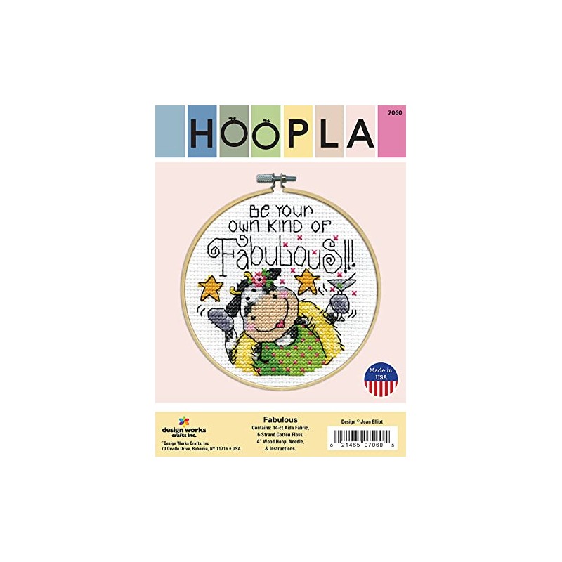 Design Works Crafts Hoop, Fabulous Counted Cross Stitch Kit