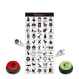 BOSKEY Pet Training Button Stickers, Creative DIY, Dog Emotional Expression Stickers, Let Your pet say What it Wants to do, Dog Stickers with 25 Actions (Buttons not Included) (50)