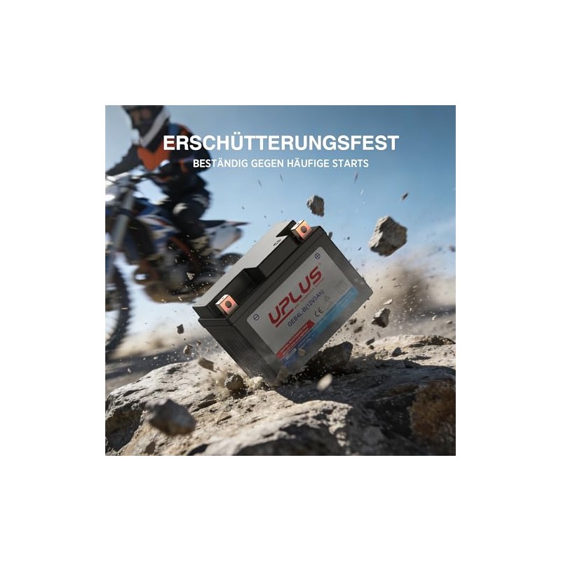 UPLUS GEB4L-B GEL Motorradbatterie 12V 50A 3Ah Rollerbatterie