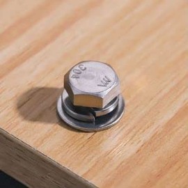 M8 x 25mm (8 Sets) Stainless Steel Hex Bolts Hex Nuts Flat Washers Lock Washers Hardware Kits, Full Thread Coverage, DIN933