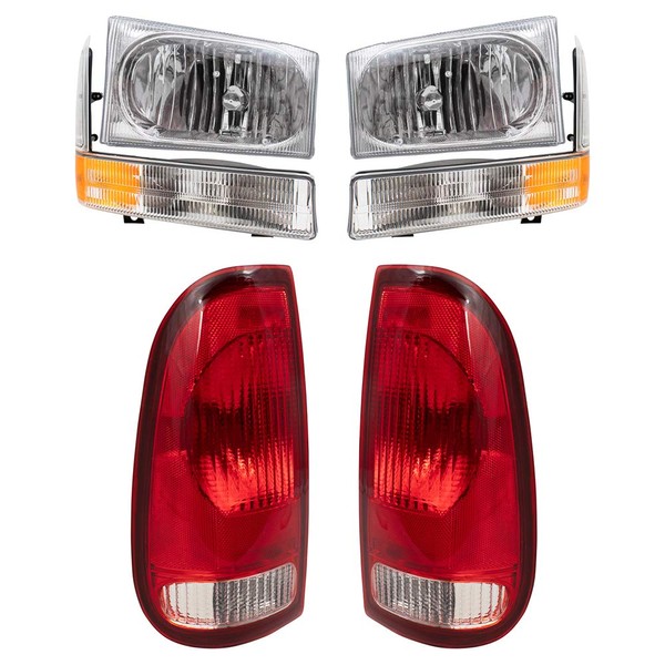 Brock Replacement Headlights Tail Lights and Park Signal Lamps Compatible