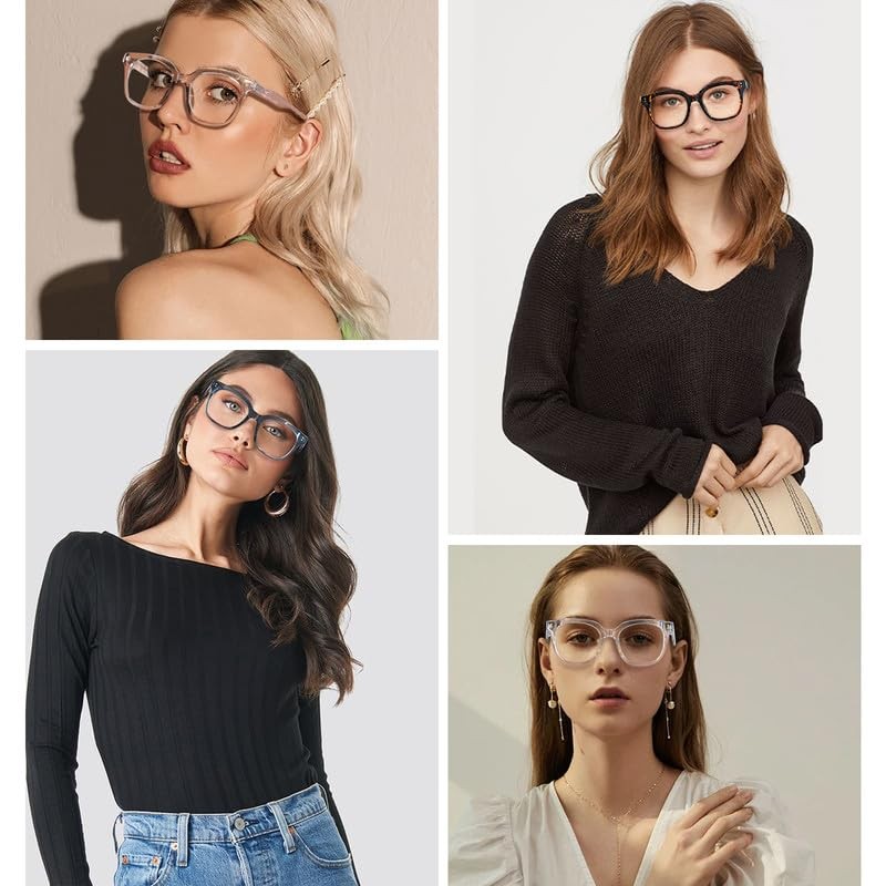 Progressive Multifocus Reading Glasses for Women Men Oversized Anti Blue