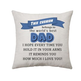 Aconesong Cushion Cover - Unique Gift for Dad from Daughter Son on Father's Day, Birthday, Christmas, Valentine's Day - Keepsake for Father, Papa, Stepfather (Best Dad)