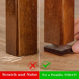 Large Felt Furniture Pads 6" x 4" Set of 4 Cut Furniture Felt Pads Sheets Brown Self Adhesive Anti Scratch Heavy Duty 5mm Thick Floor Protector for Hardwood Floorfor Hardwood Floor