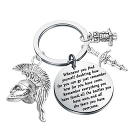 KUIYAI Greek Goddess Athena Keychain, Roman Mythology Gift, Owl of Athena Gift, Inspirational Quote (whenever athenaUK)