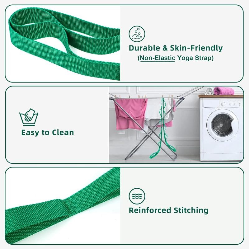 Stretching Strap Yoga Straps for Physical Therapy, 10 Loops Non-Elastic
