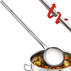 ARC LS090 36 Inch Stainless Steel Crawfish Boil Spoon Mixing ladel with Threads Removable Handle Long Handle Spoon for Large Batch Cooking Crawfish Boil and Brewing Beer