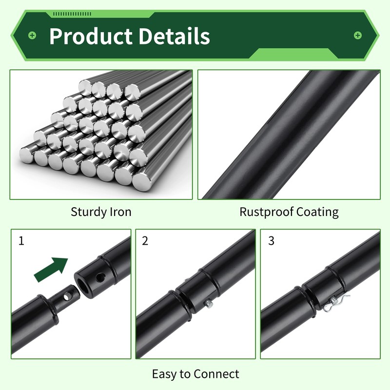 3 PCS Auger Extension Drill Bits, 3/4” Shaft Earth Auger