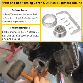 Camoo Front Rear Timing Cover & Oil Pans Alignment Tool for LS Engine LS1 LS2 LS3 LS6