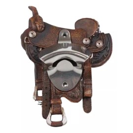 Vintage Rustic Western Cowboy Horse Saddle Wall Beer Bottle Cap Opener Figurine