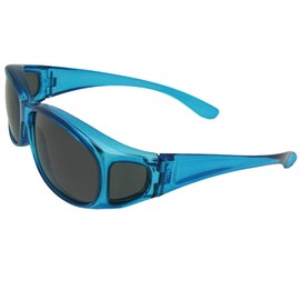 Junior Size Ages 10 to 15 Years Old Fit Over Sunglasses FJ3 (Crystal Navy Blue Frame Gray Lens)