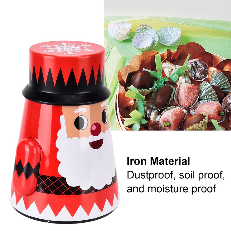 Christmas Candy Iron Box Roly Poly Design Santa Claus Snowman