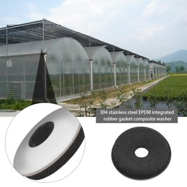 SG Store 100Pcs Sealing Washers 304 Stainless Steel Neoprene EPDM Bonded Sealing Gasket Composite Sealing Washers for Self Drilling Screws,12mm OD, 4.2mm ID, 2.5mm Thickness