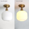 Pathson Vintage Flush Mounted Ceiling Light with Milk White Glass,