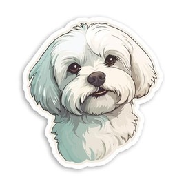 2 x 10cm Maltese Dog Vinyl Stickers - Cute Pet Puppy Sticker #70858