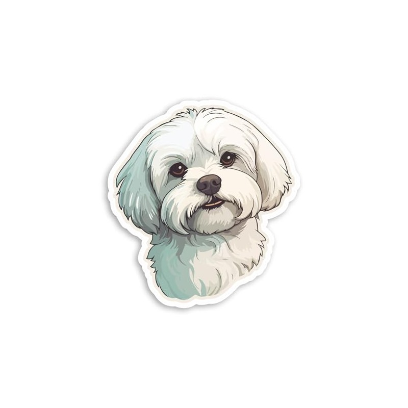 2 x 10cm Maltese Dog Vinyl Stickers - Cute Pet
