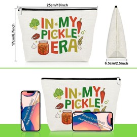Pickle Makeup Bags for Women Pickles Gifts for Pickle Lovers Vegetables Lover Gift for Best Friend Sister Daughter Mom Friendship Cosmetic Bag Graduation Christmas Birthday Present Travel Pouch