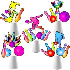 Bowling Centerpiece Sticks 21PCS Bowling Party Table Centerpieces Colorful Neon Bowling Theme Birthday Party Supplies Sport Bowling Ball Table Decorations for Strike Up Baby Shower Decor