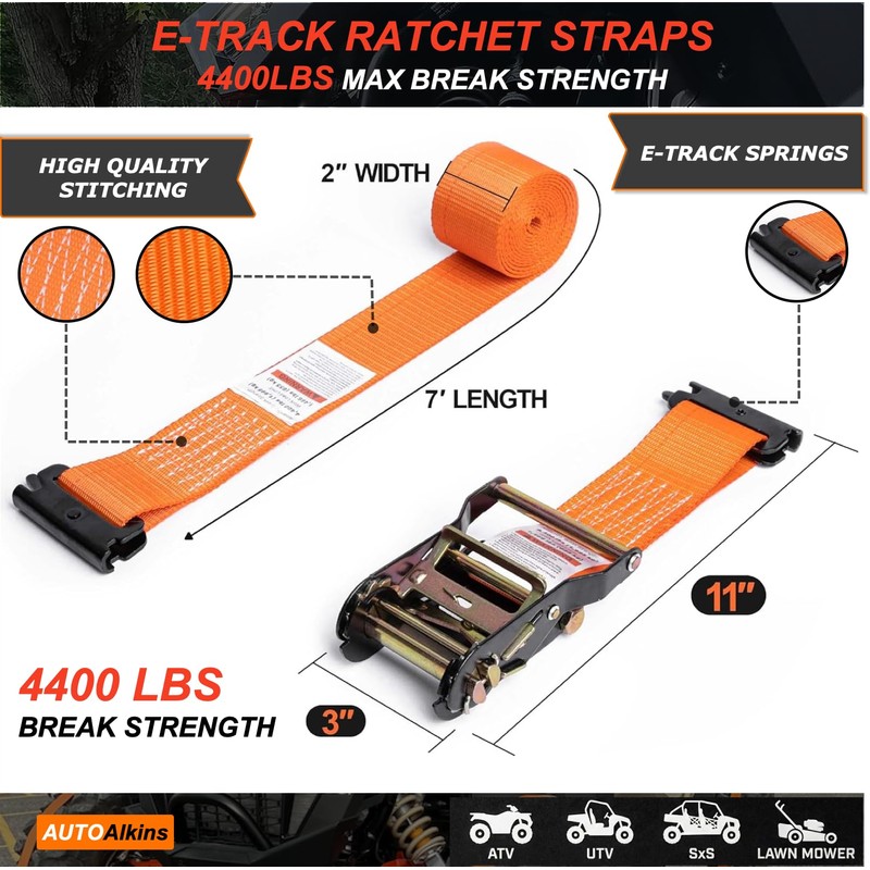 AUTOAlkins Wheel Chock Tie Down Kit, 4,400lb Break Strength —
